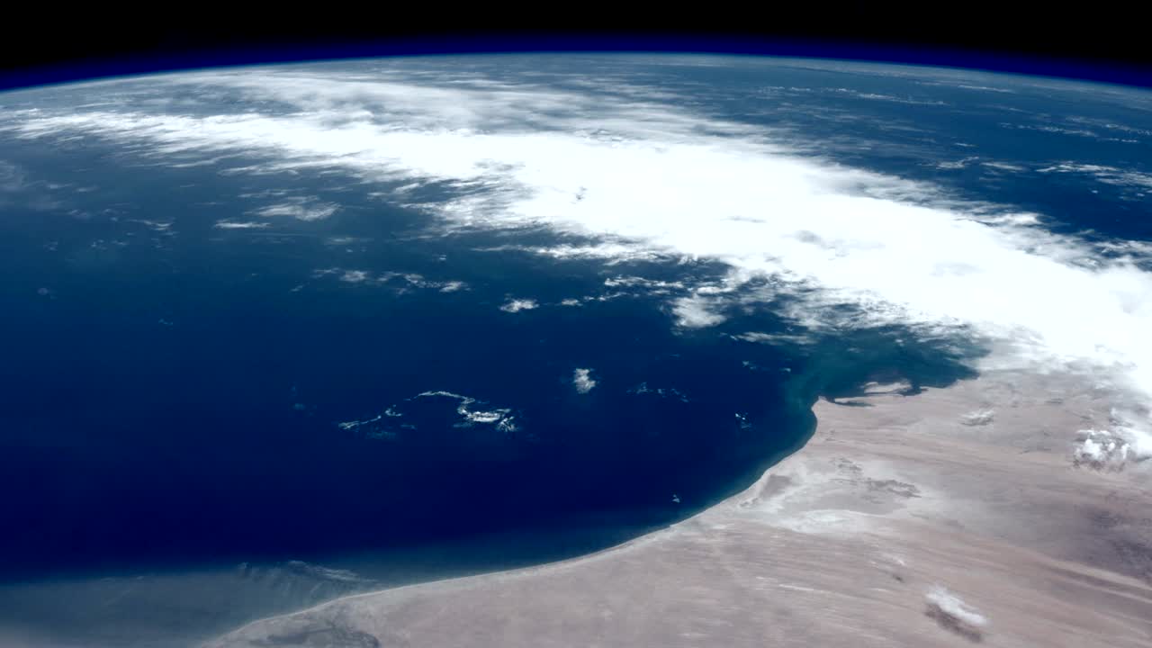 Earth seen from space. Mauritania and Atlantic Ocean