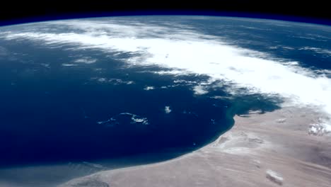 la tierra vista desde el espacio. mauritania y el océano atlántico