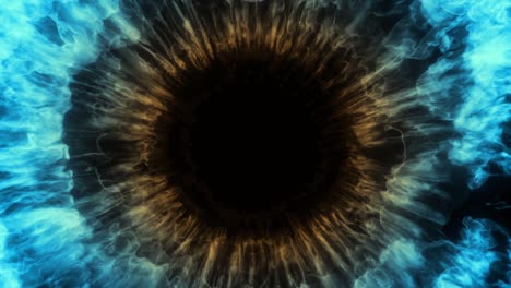 abstract color burst eye, smoke explosion, twirling mist (fog, smoke). magic, power, electricity, energy, tech, nuclear atom, water droplets. shockwave effect. 3d rendering