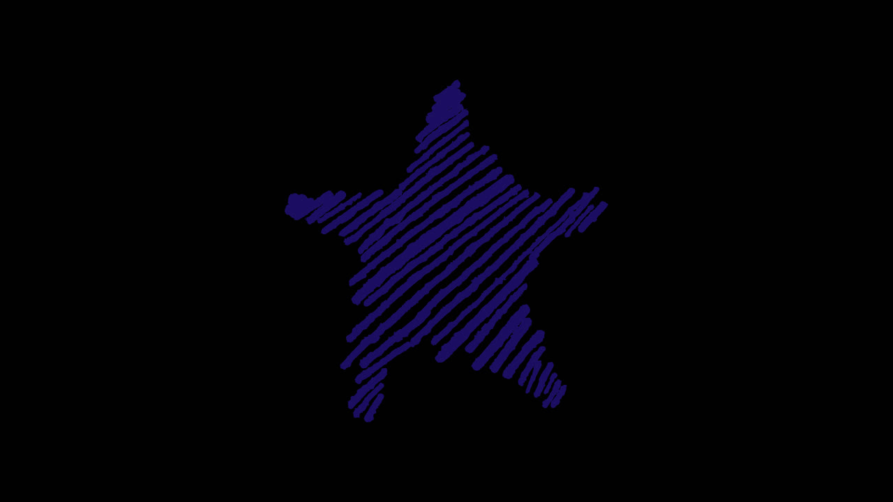 estrella púrpura dibujada a mano