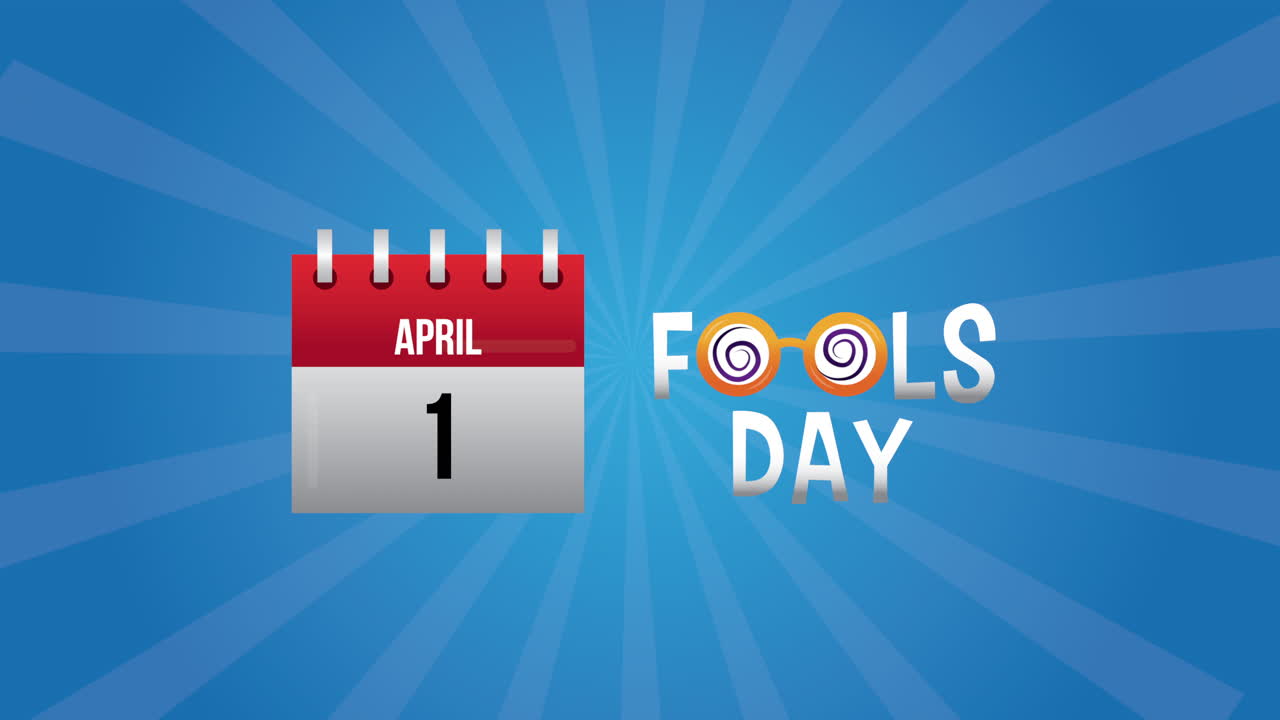 biglietto di felicità per il giorno dei pazzi con calendario e occhiali pazzi