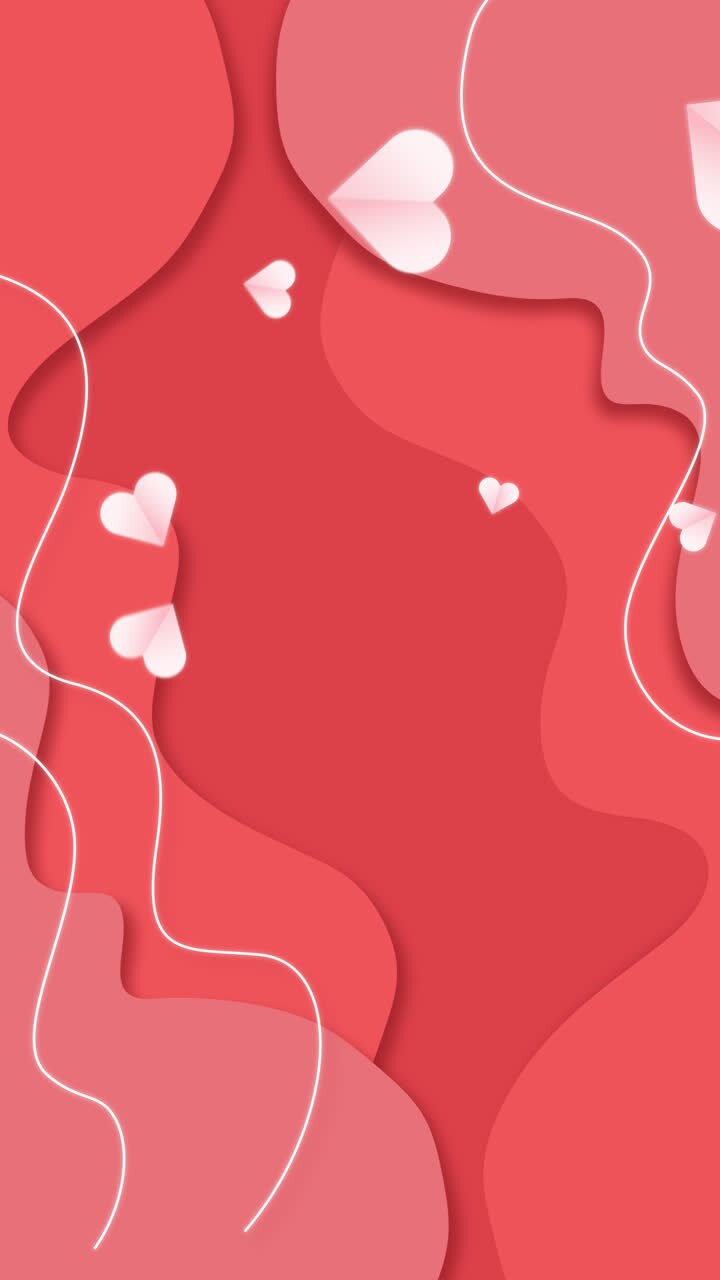 Abstract Valentine's Day Background with Paper Hearts