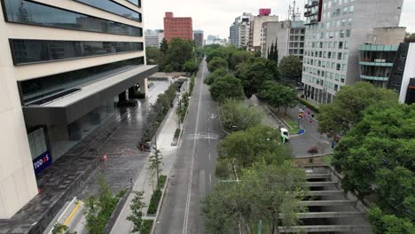 drone shot of fully empty streets in mexico city