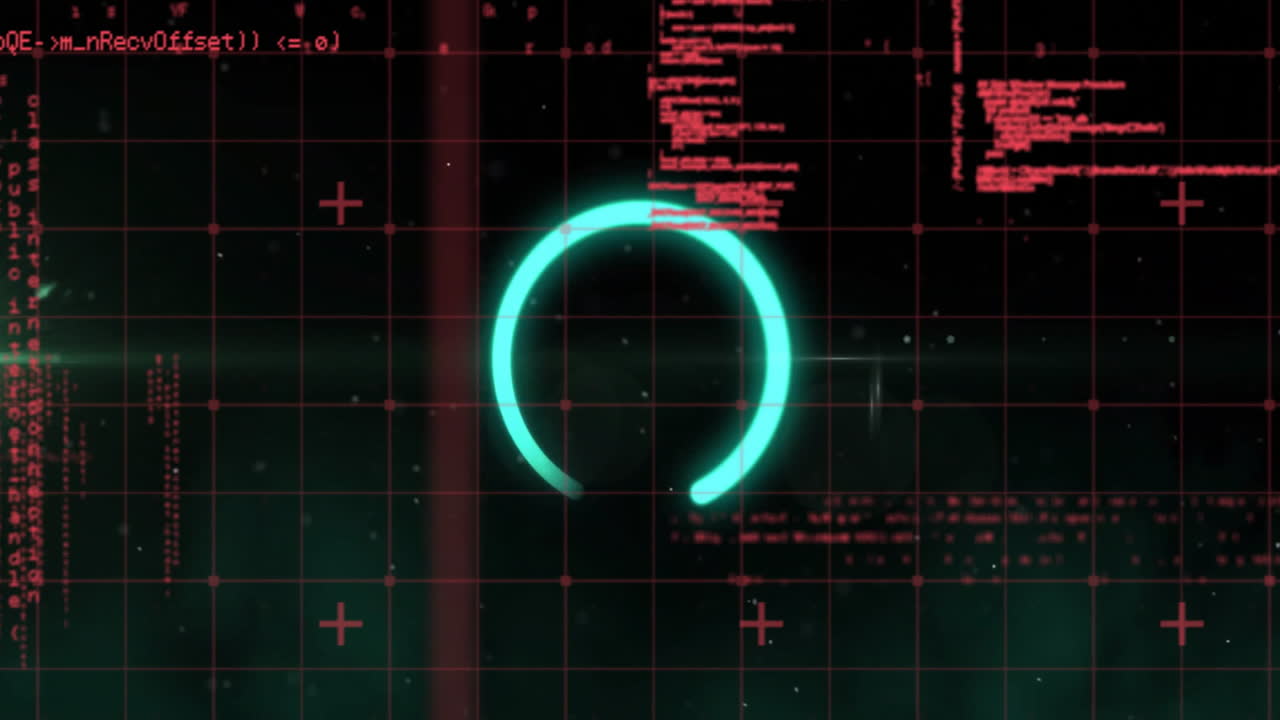 Animation of data processing over circle
