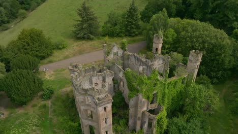 última toma circular de las ruinas del priorato de cambusnethan