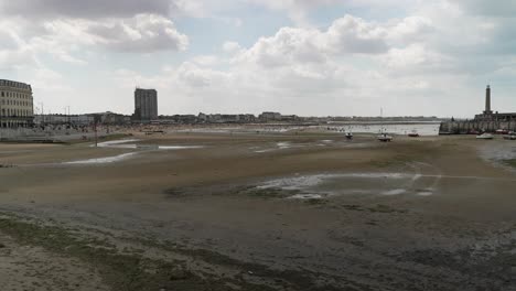 margate beach at low tide viewed from harbour arm