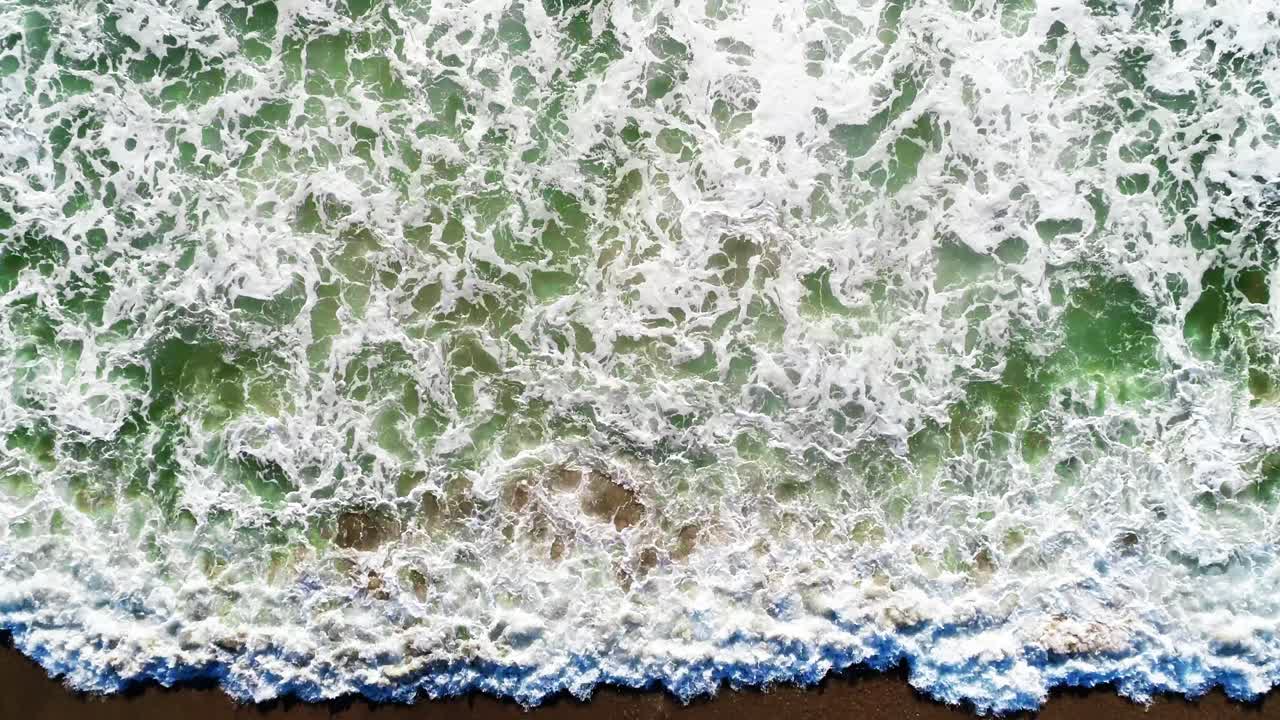 Beach Waves Drone Aerial View