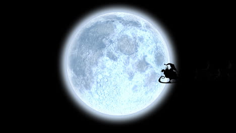 santa claus and moon at night