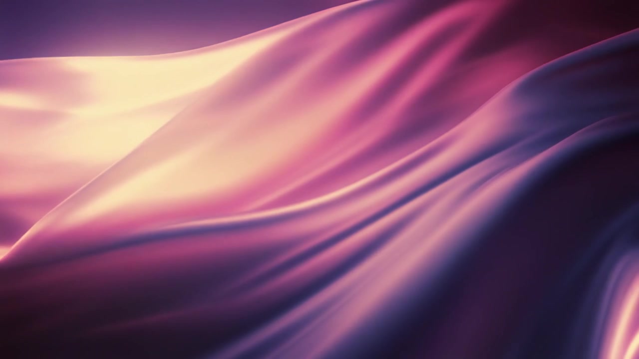 Abstract Flowing Silk Fabric with Purple and Pink Lighting