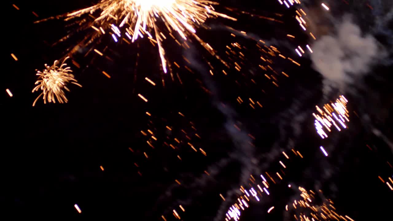 Fireworks on New Years Eve Night Sky