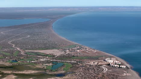 shot of beach and mogote bay in baja california sur mexico