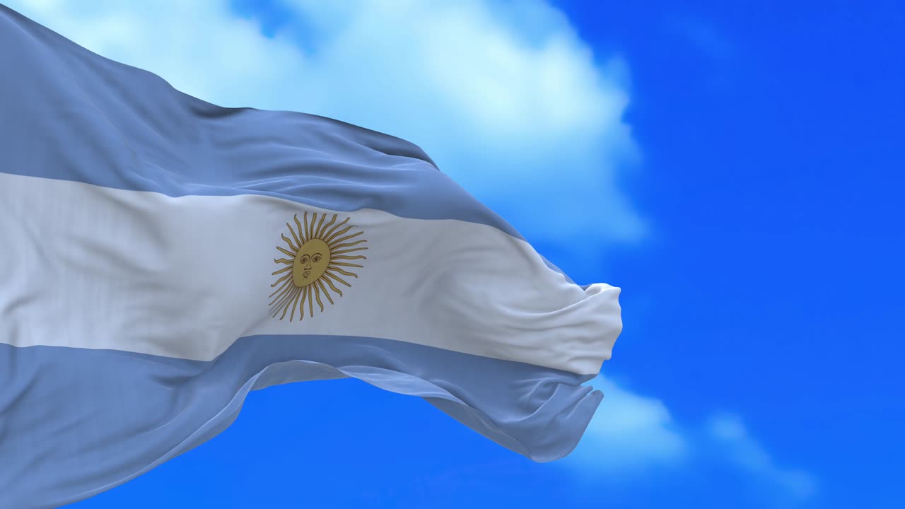 Seamless loop of Argentinian flag.