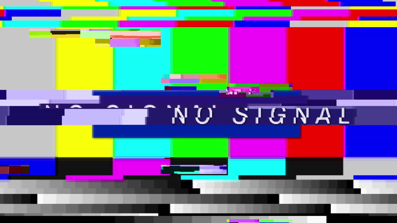 4k no signal old vintage tv distortion and flickering loop animation backgrounds glitch error color