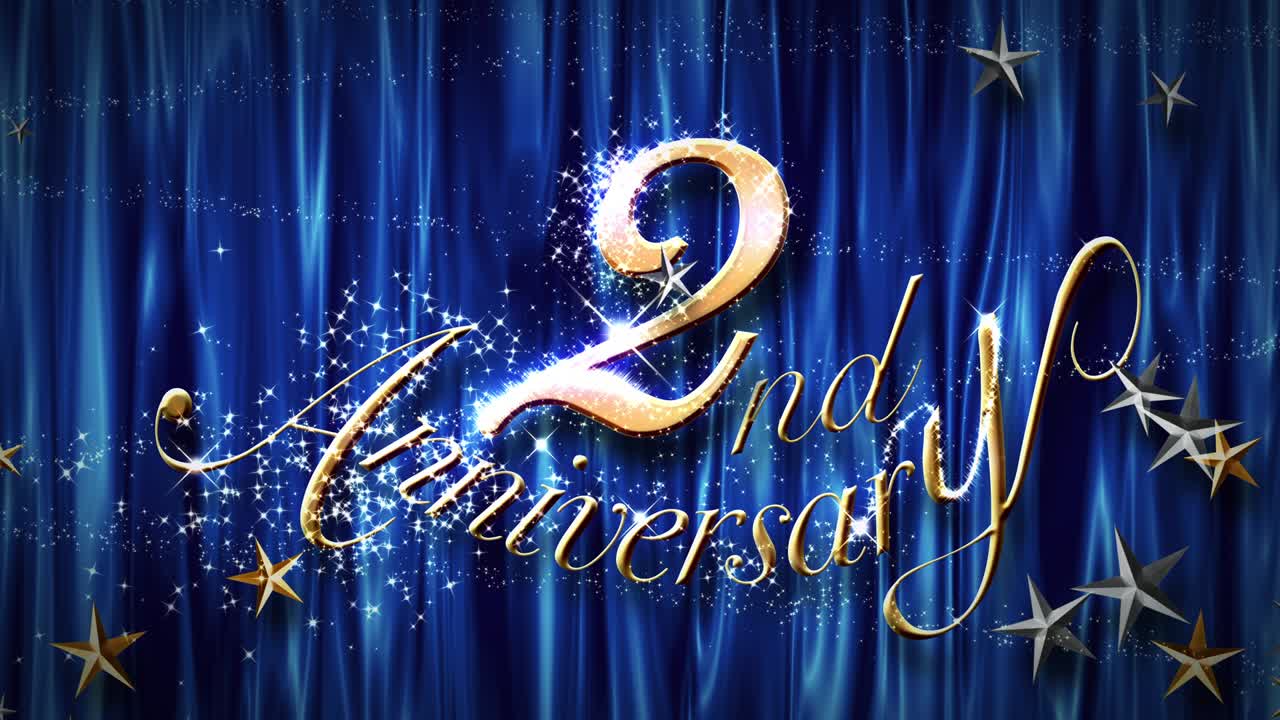 멋진 메탈릭 텍스트 2 주년 기념