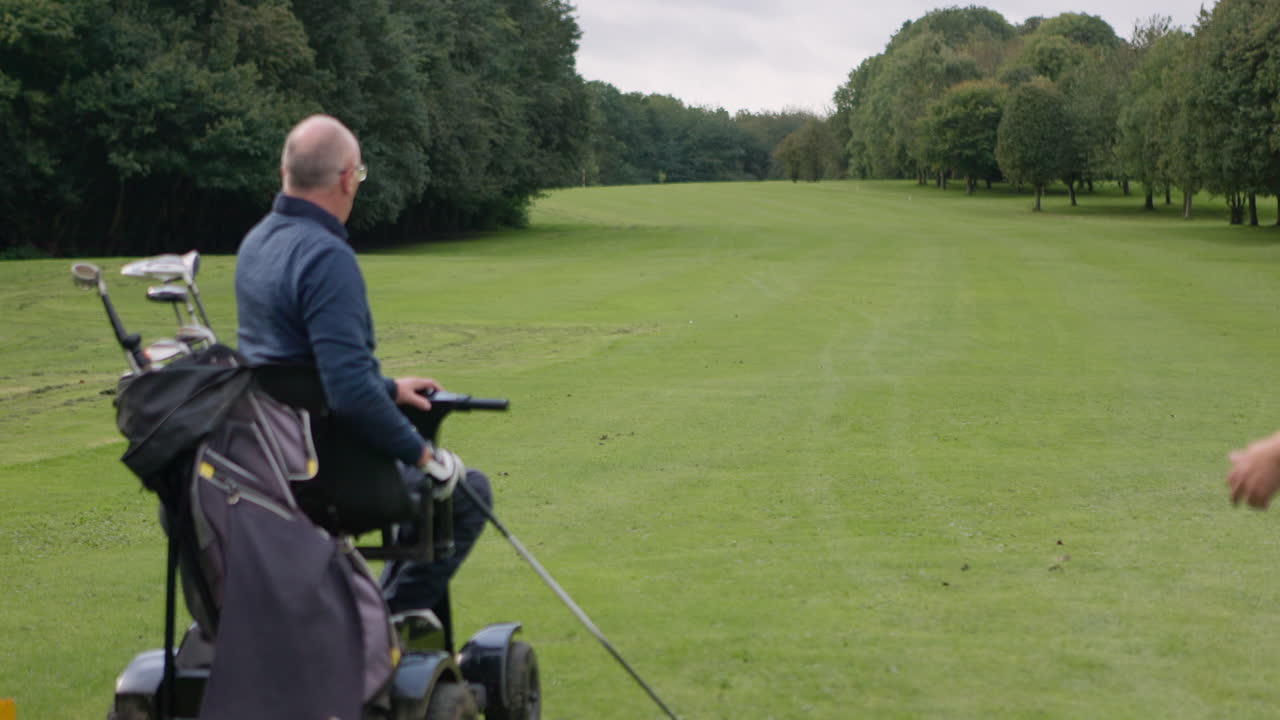 A golfer playing golf on a golf course