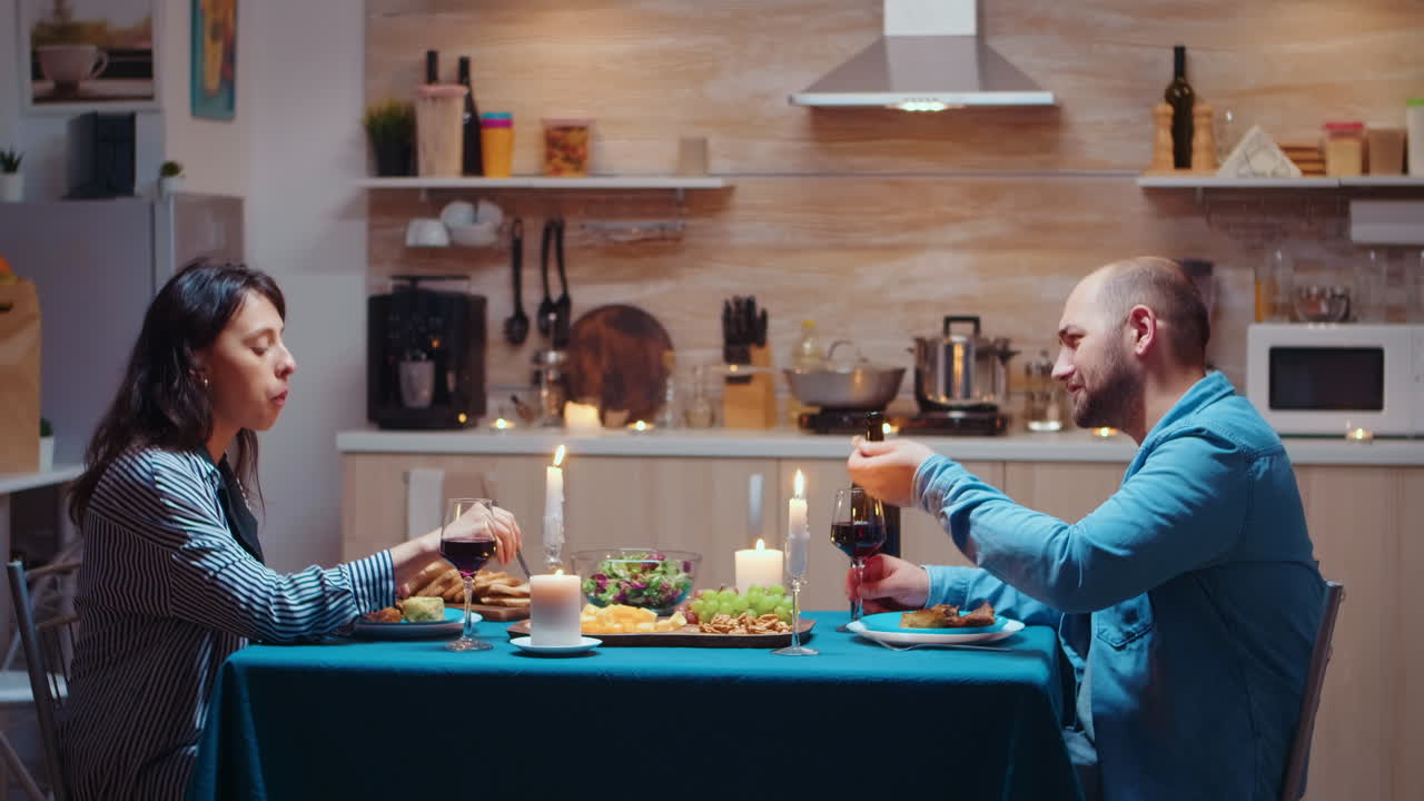 Couple having romantic dinner