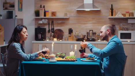 couple having romantic dinner