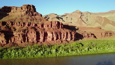 aerial along the san juan river in utah