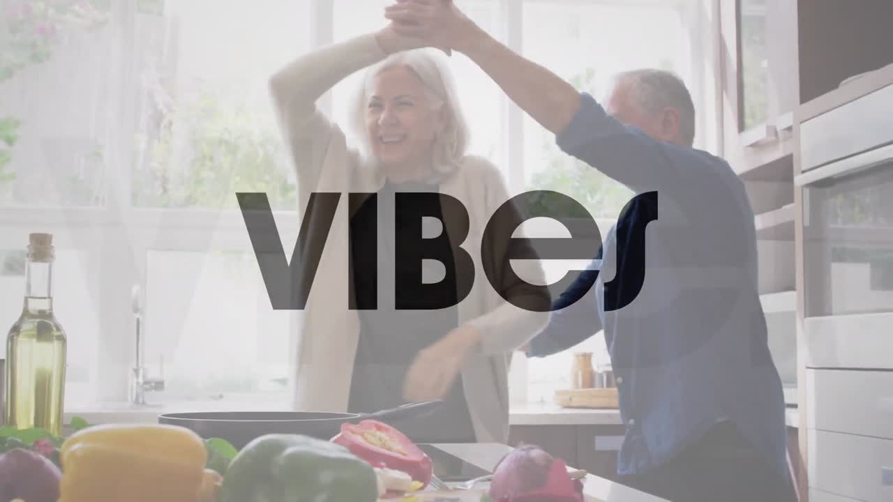 시니어 커플에 대한 바이브 텍스트의 애니메이션