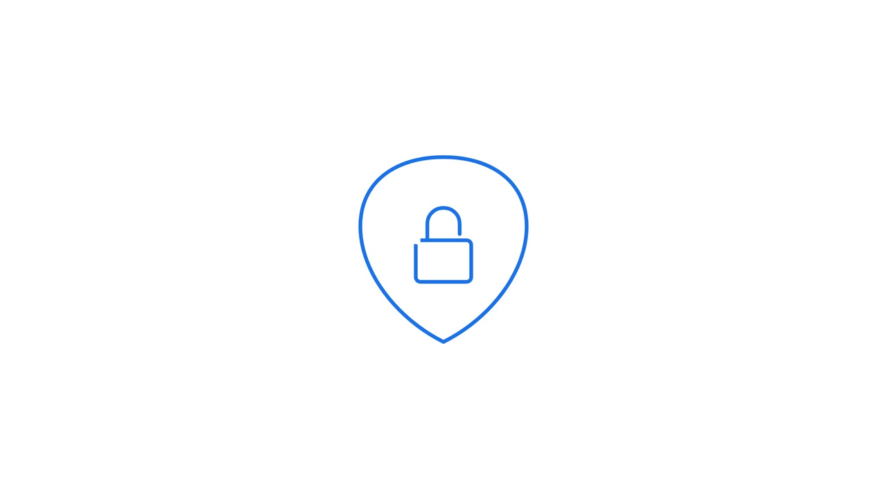 Animated Security Icon Drawing Inside a Location Pin