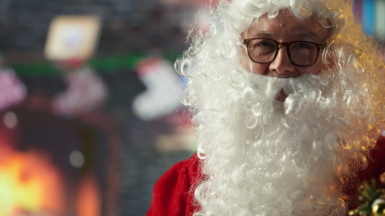 산타클로스가 편지를 읽는 것