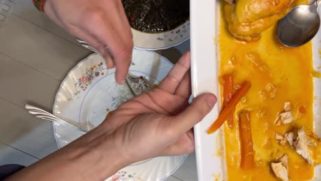 enjoying delicious persian food including kebabs ghorme sabzi stew in cozy garden gathering served on colorful rugs homemade meal rice and toast joyful reunion with friends and family outdoors in iran