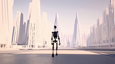robot in a futuristic city