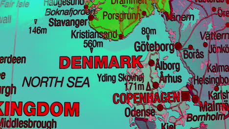 colorful map highlighting denmark and surrounding regions