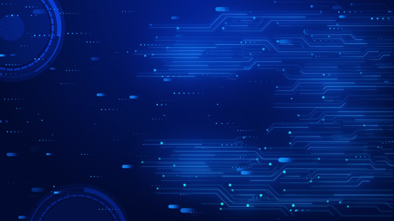 Digital data moving on circuit board cpu high tech artificial intelligence ai data mining processing