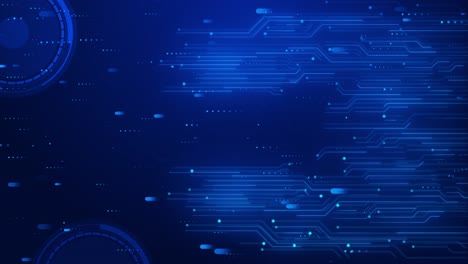 digital data moving on circuit board cpu high tech artificial intelligence ai data mining processing