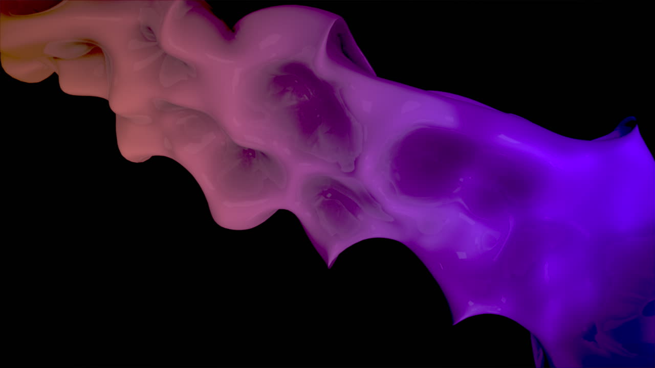 Sfera liquida futuristica viola nello spazio scuro