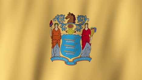 loopable state flag of new jersey. digital animation waving background. (united states of america)