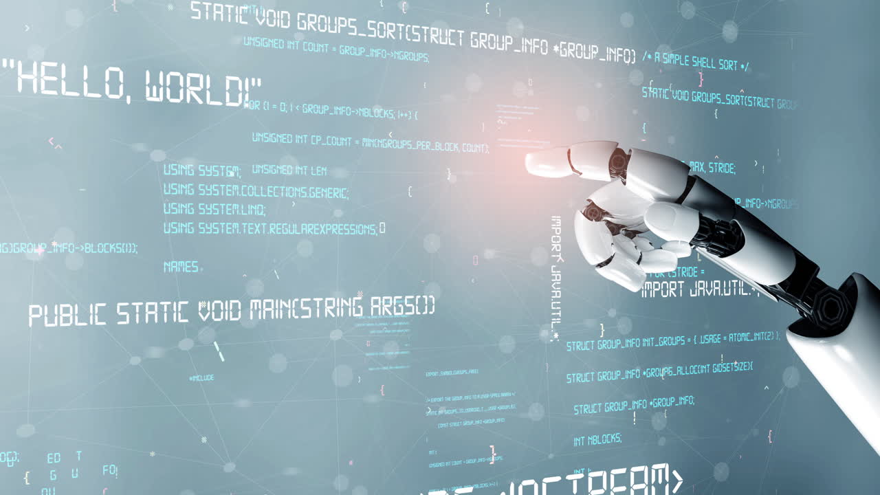 Futuristic robot artificial intelligence revolutionary AI technology concept