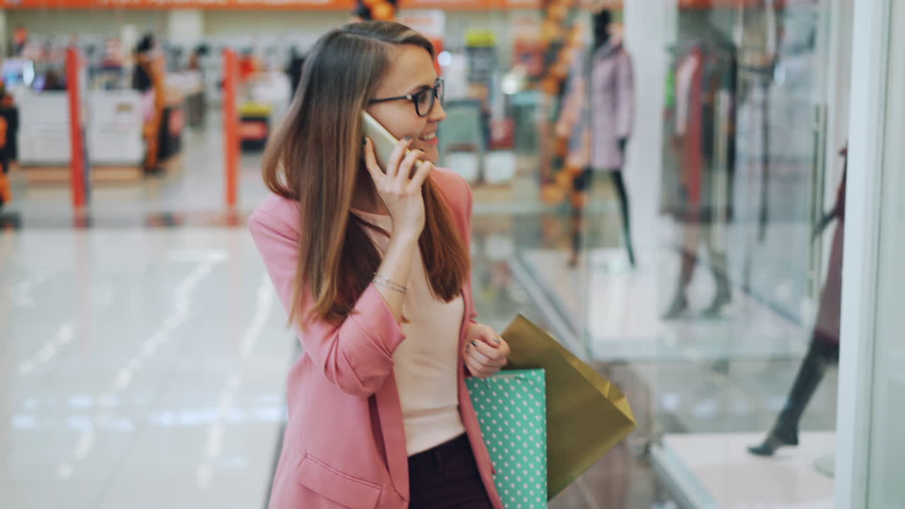 Woman Shopping in a Mall