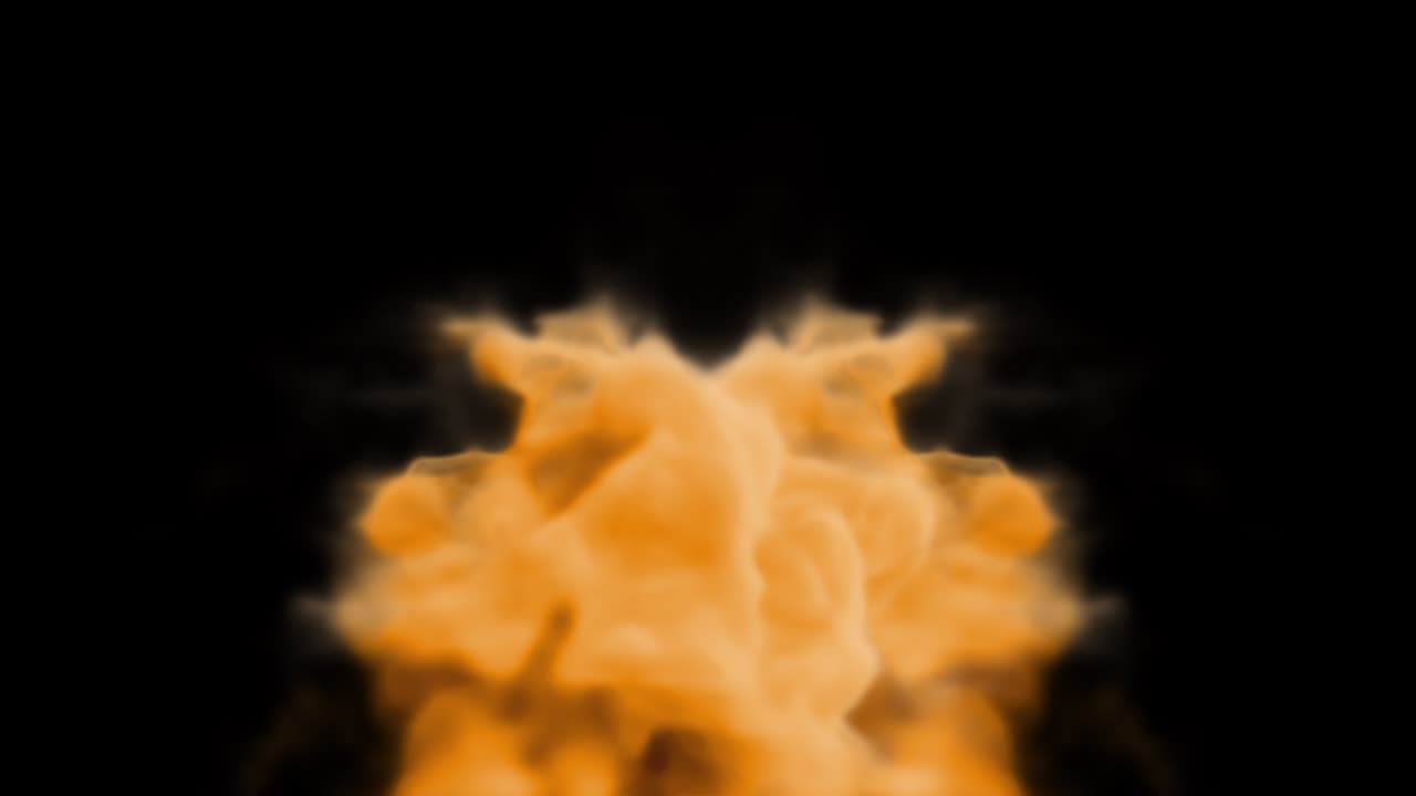 fuego en 4k en fondo transparente animación en bucle. explosión realista o quema de gas y llama