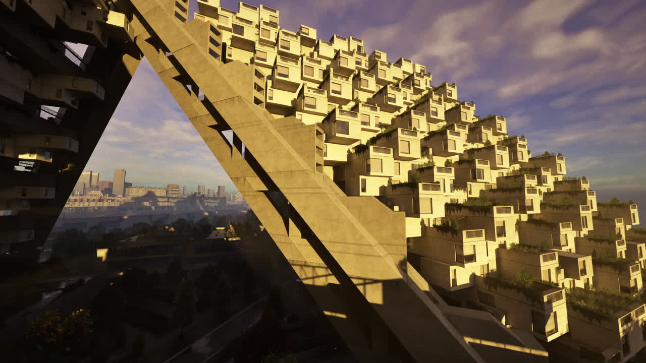 Modern architectural structure showcases unique design and urban landscape