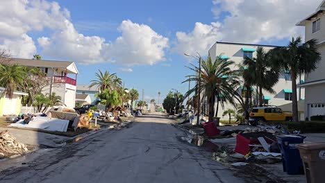 hurricane aftermath: devastated neighborhood street