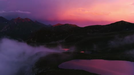 surreal sunset casting a mesmerizing glow over rolling hills (high-res footage)