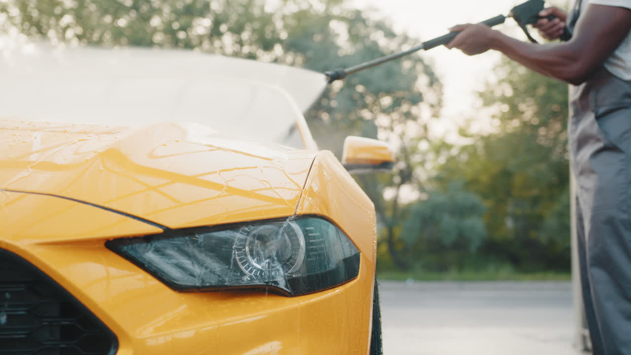 lavado de coches en curso