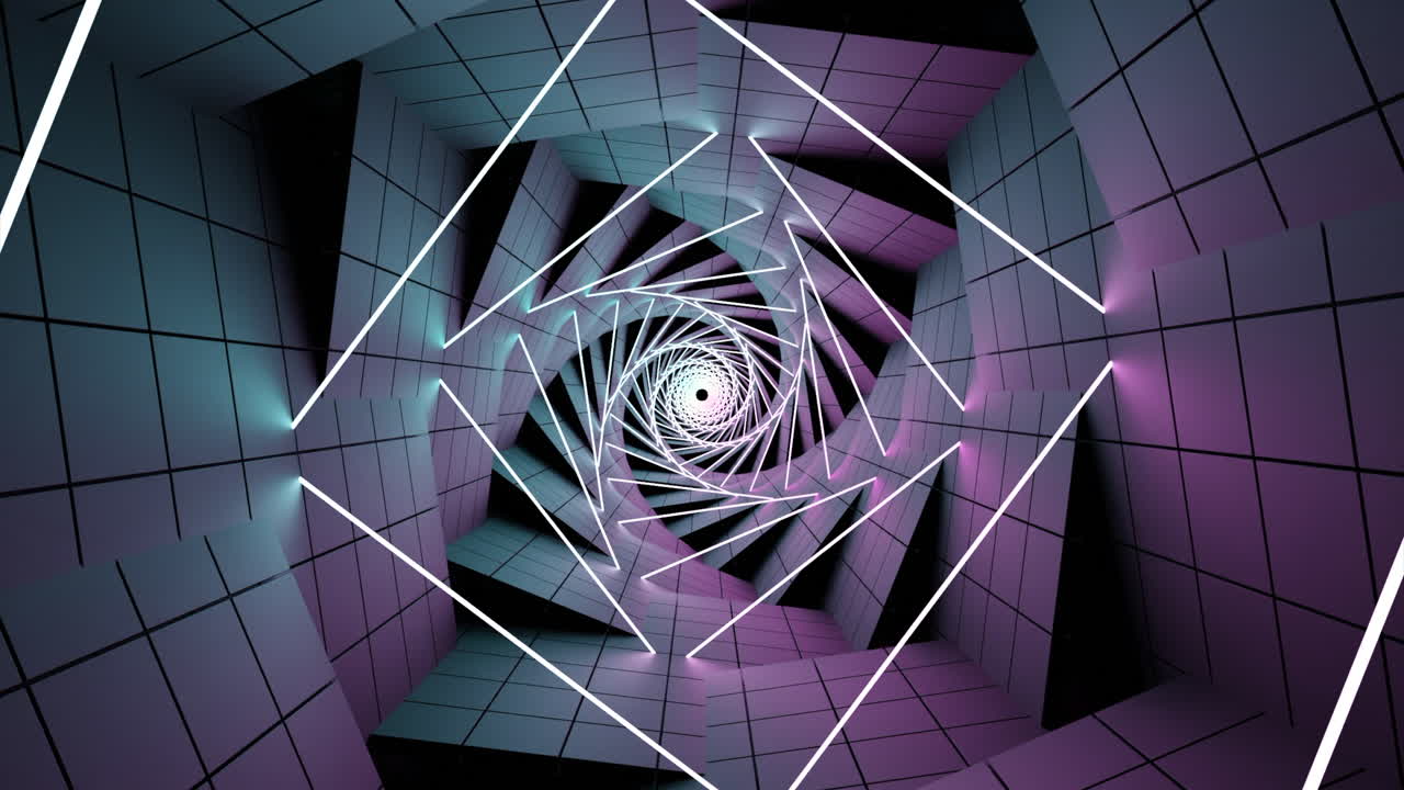 el túnel de neón abstracto 3d render