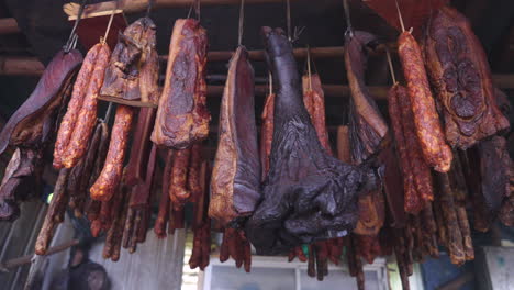 Carne-Curada-De-La-Cocina-Del-Sur-De-China;-Cerdo-Seco,-Tocino-Ahumado