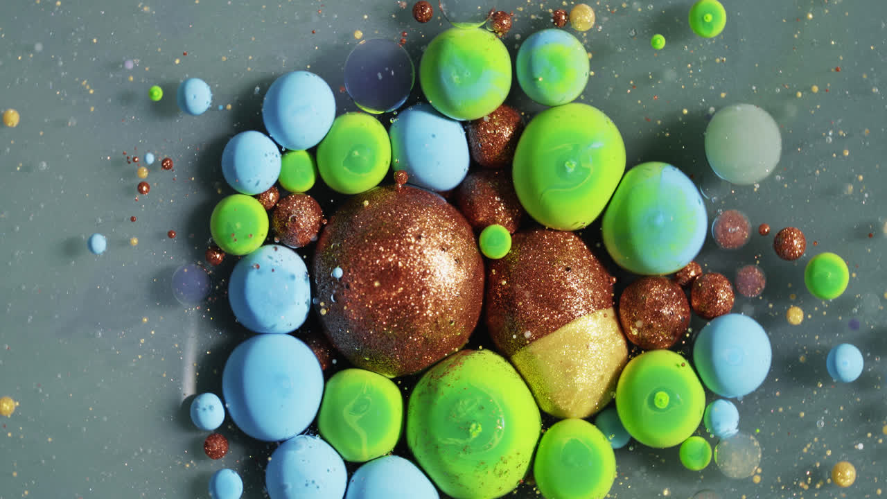 telón de fondo de burbujas acrílicas coloridas con arte fluido abstracto vierta pintura fondo que fluye de tinta