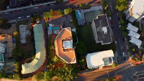 building rooftops at the busy lambert streets in southern suburbs of kangaroo point in queensland, australia