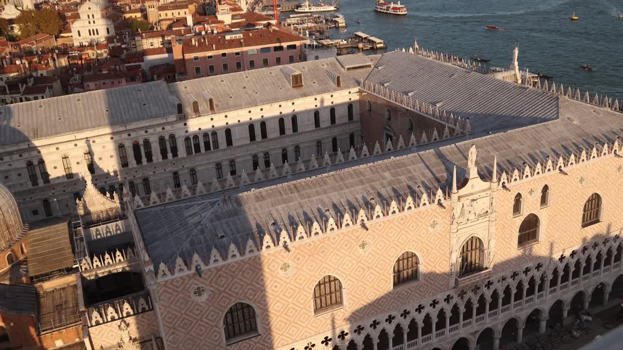 Aerial View of Doge's Palace and Venice