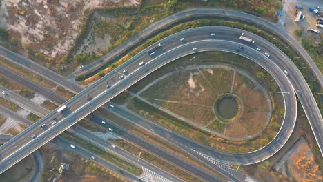 aerial traffic of ring roads, expressways, motorways, and highways