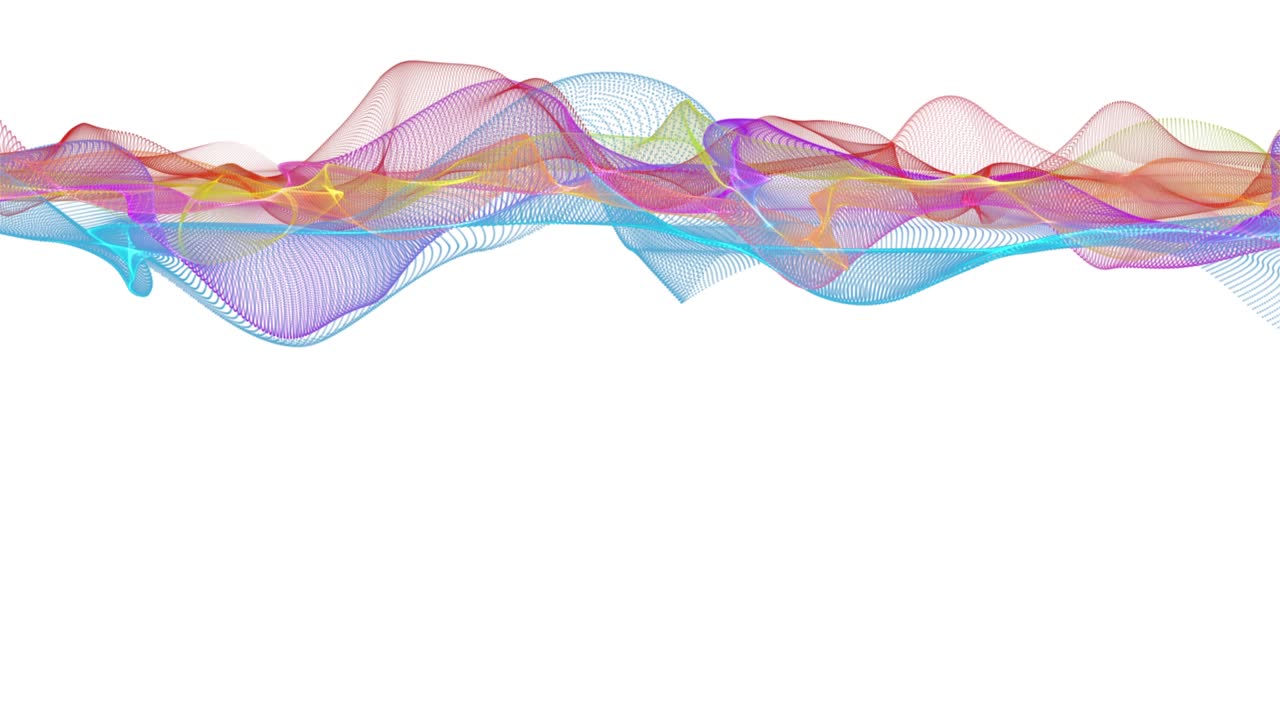 천천히 움직이는 입자 파동 물체와 텍스트를위한 공간, 4096x2304 루프 4k