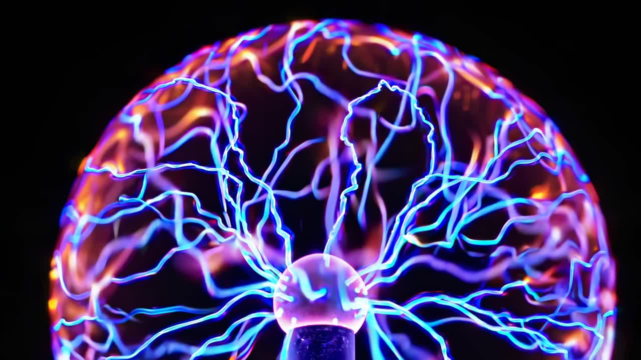 globo de plasma con descarga eléctrica de colores