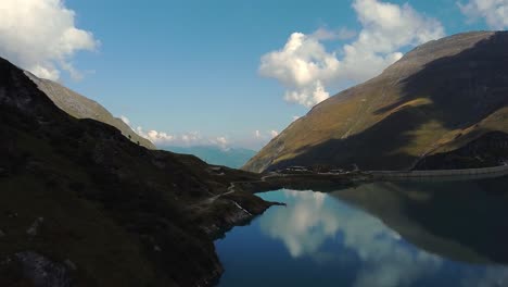 High-mountain-reservoir-and-dam-of-Mooserboden-Stausee-in-Kaprun