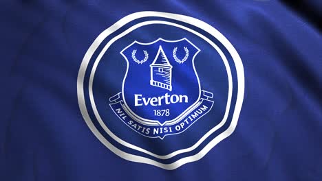 everton football club crest on waving fabric