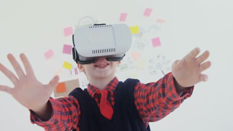 boy using virtual reality headset 4k